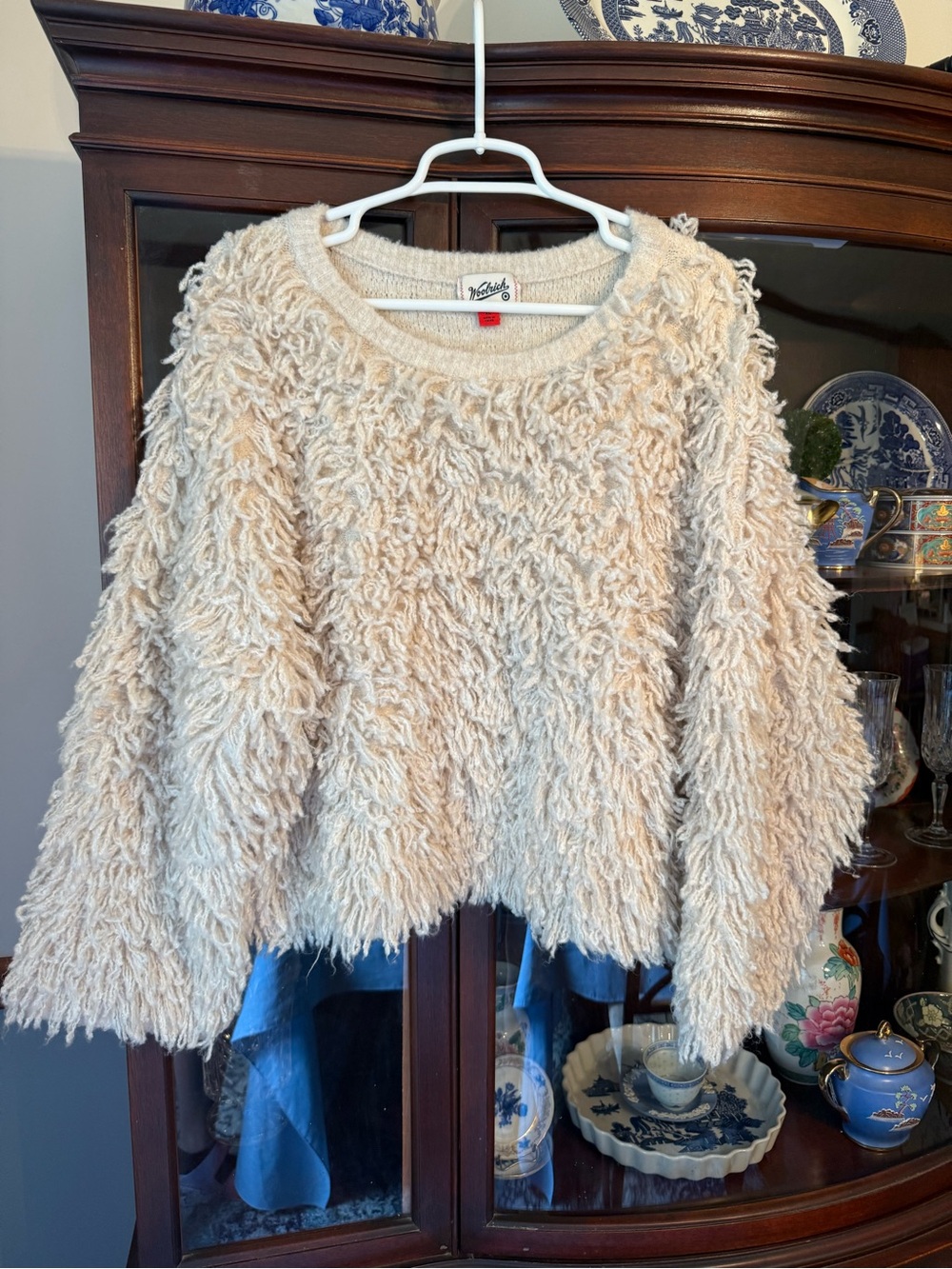 Woolrich Cream Shaggy Crewneck Sweater